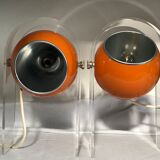 Paire de lampes oranges Robert Sonneman