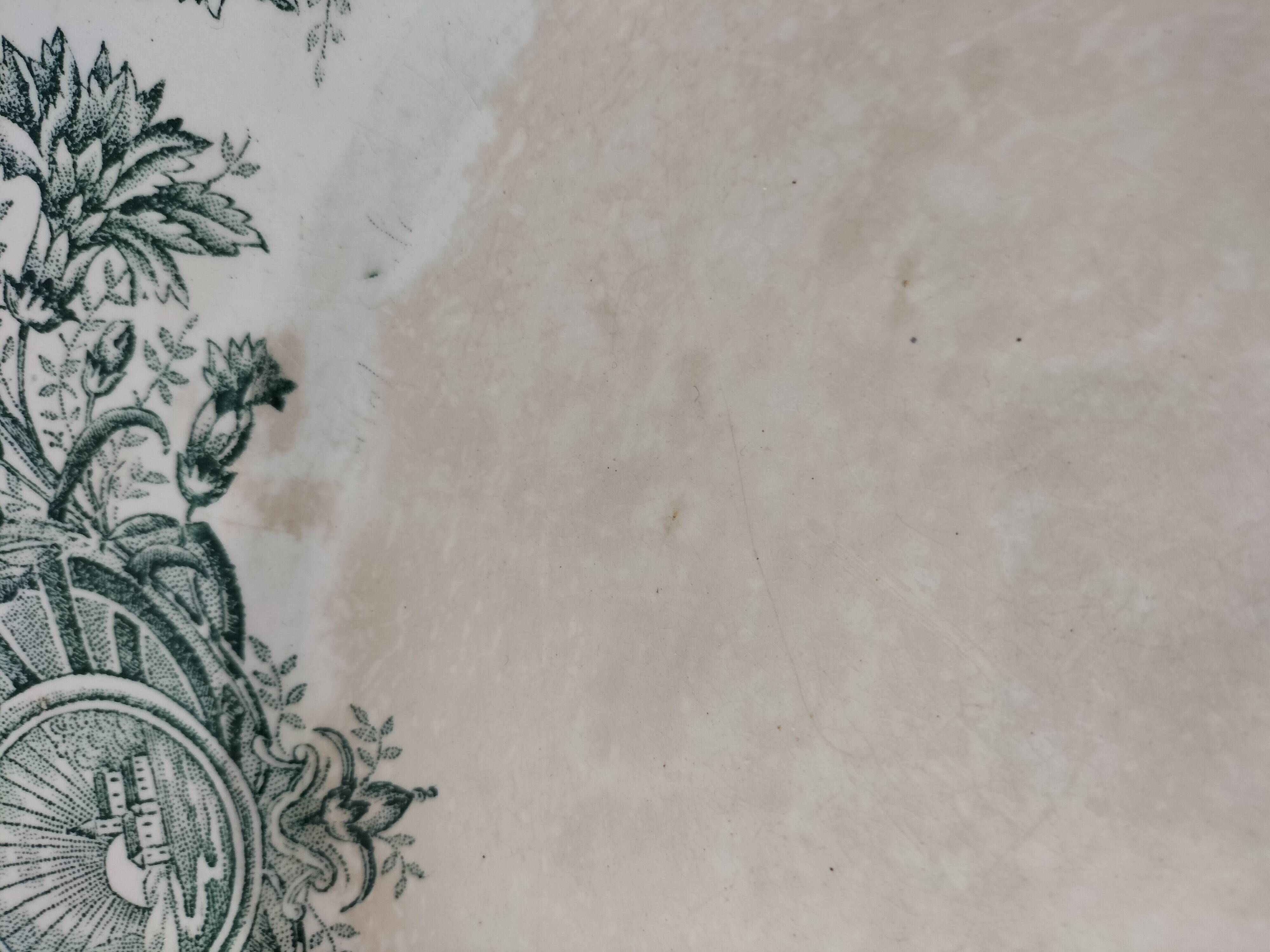 Old iron earth dish A. Lebacqz & M. Bouchart St Amand Persian model