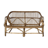 Vintage rattan bench