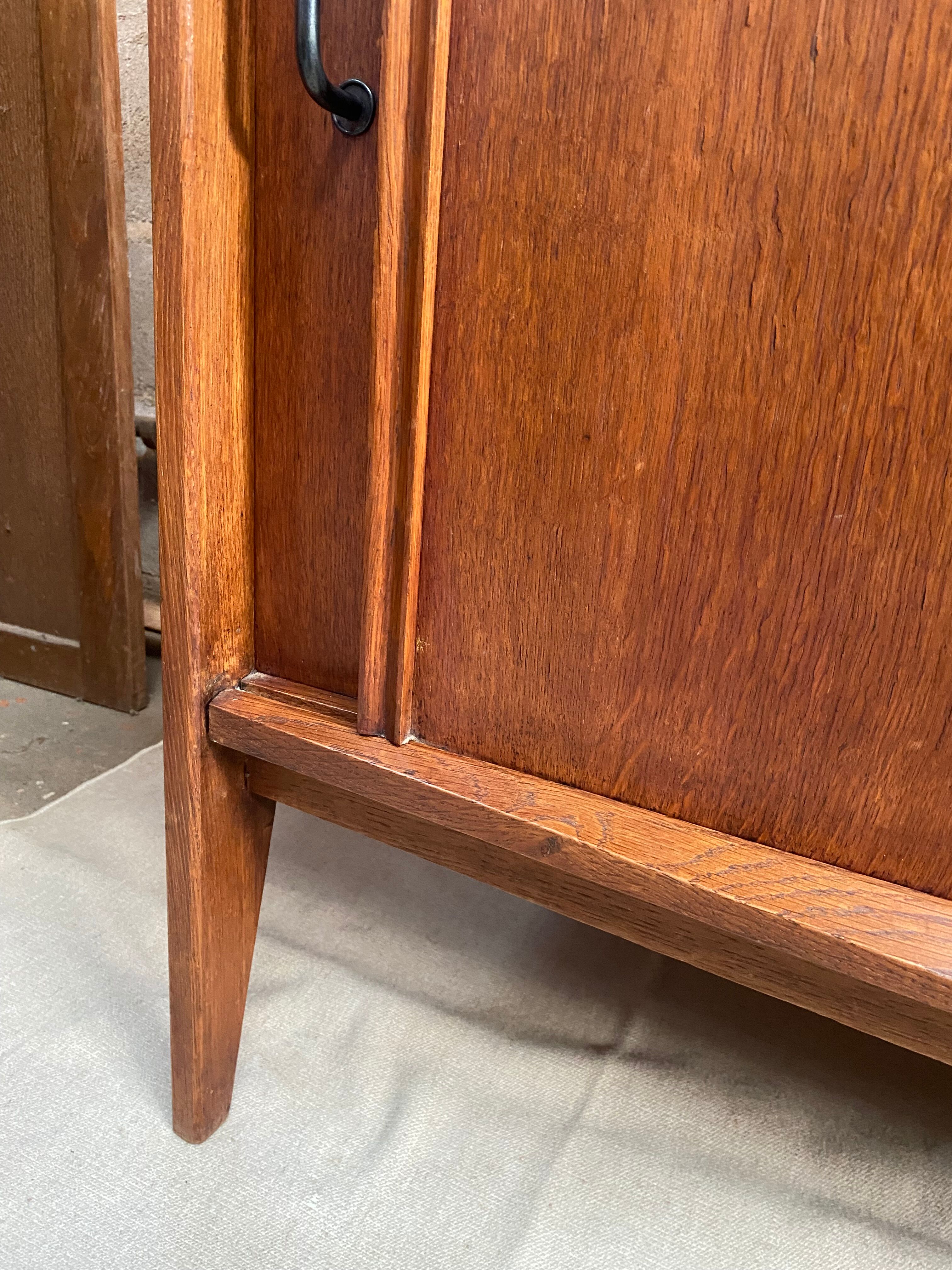 Low sideboard with two sliding doors, vintage 1950
