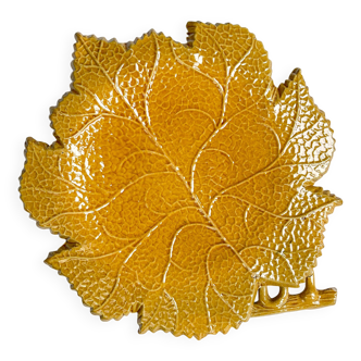 Vintage ochre earthenware dish AEGITNA Vallauris 1950/60