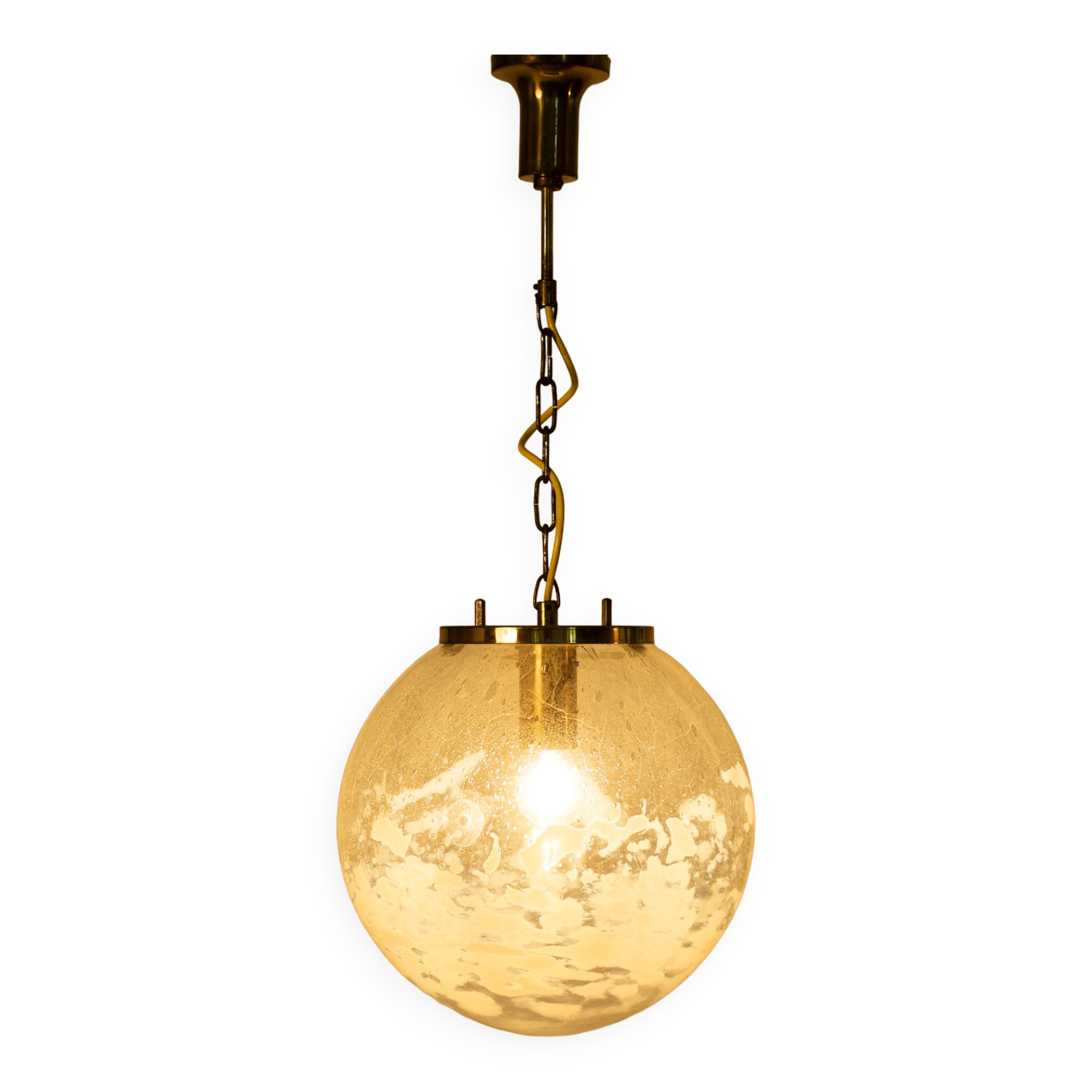 Art-glass ball chandelier by Kamenicky Senov, Czechoslovakia, 1970s