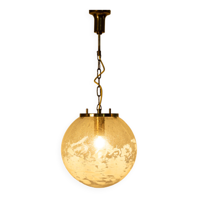 Lustre boule en verre d’art par Kamenicky Senov, Tchécoslovaquie, années 1970
