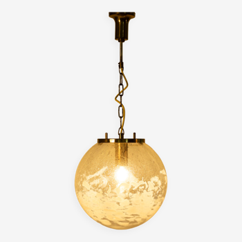 Art-glass ball chandelier by Kamenicky Senov, Czechoslovakia, 1970s