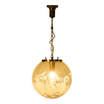 Lustre boule en verre d’art par Kamenicky Senov, Tchécoslovaquie, années 1970