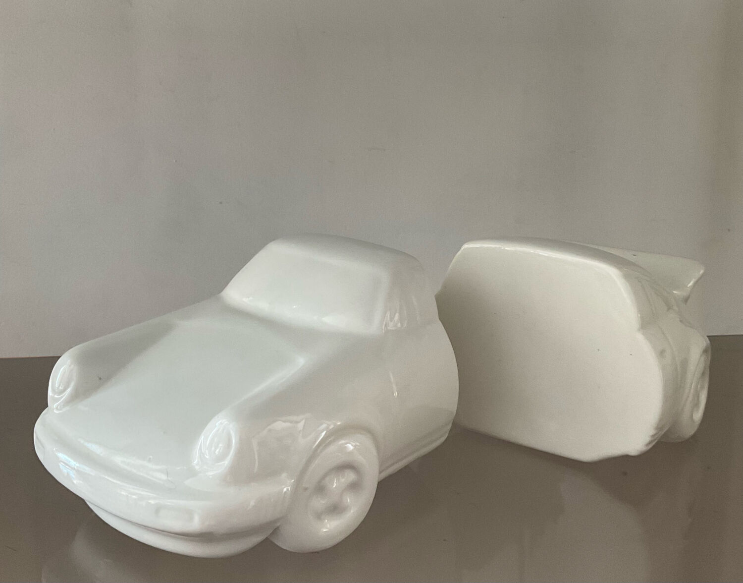 Pair of vintage ceramic car bookends