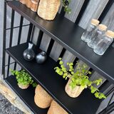 Vintage black metal "string" shelf