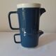 Teapot and milk jug, selfish, stackable. Sarreguemines. 1980s.