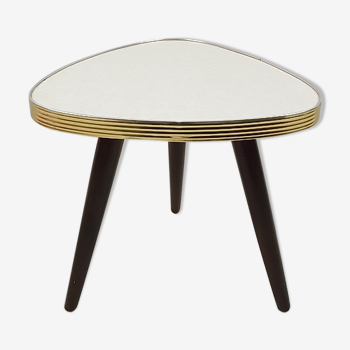 Table tripode vintage plateau blanc