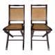 Pair of folding cane chairs