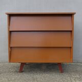 vintage wooden chest of drawers with tapered legs