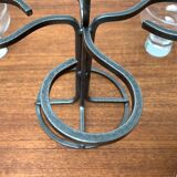 Danish metal and glass candlestick, 1960s