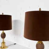 PAIR OF GILDED METAL LAMPS  70'