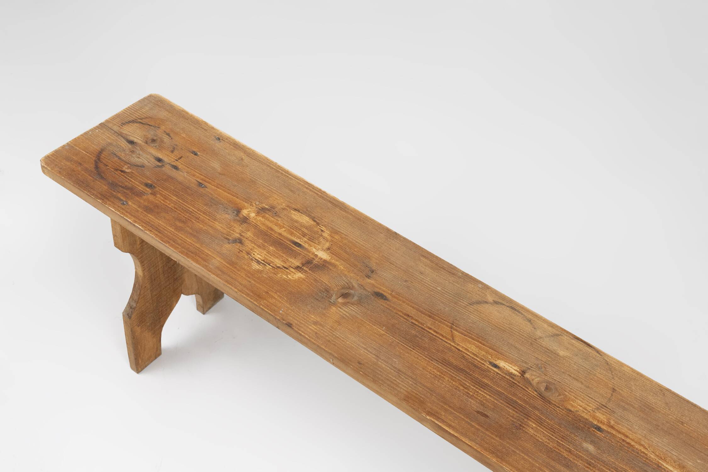 Art Deco bench in solid wood, France ca. 1940