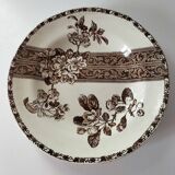 Antique plate with brown floral decoration, Grand dépôt E. Bourgeois