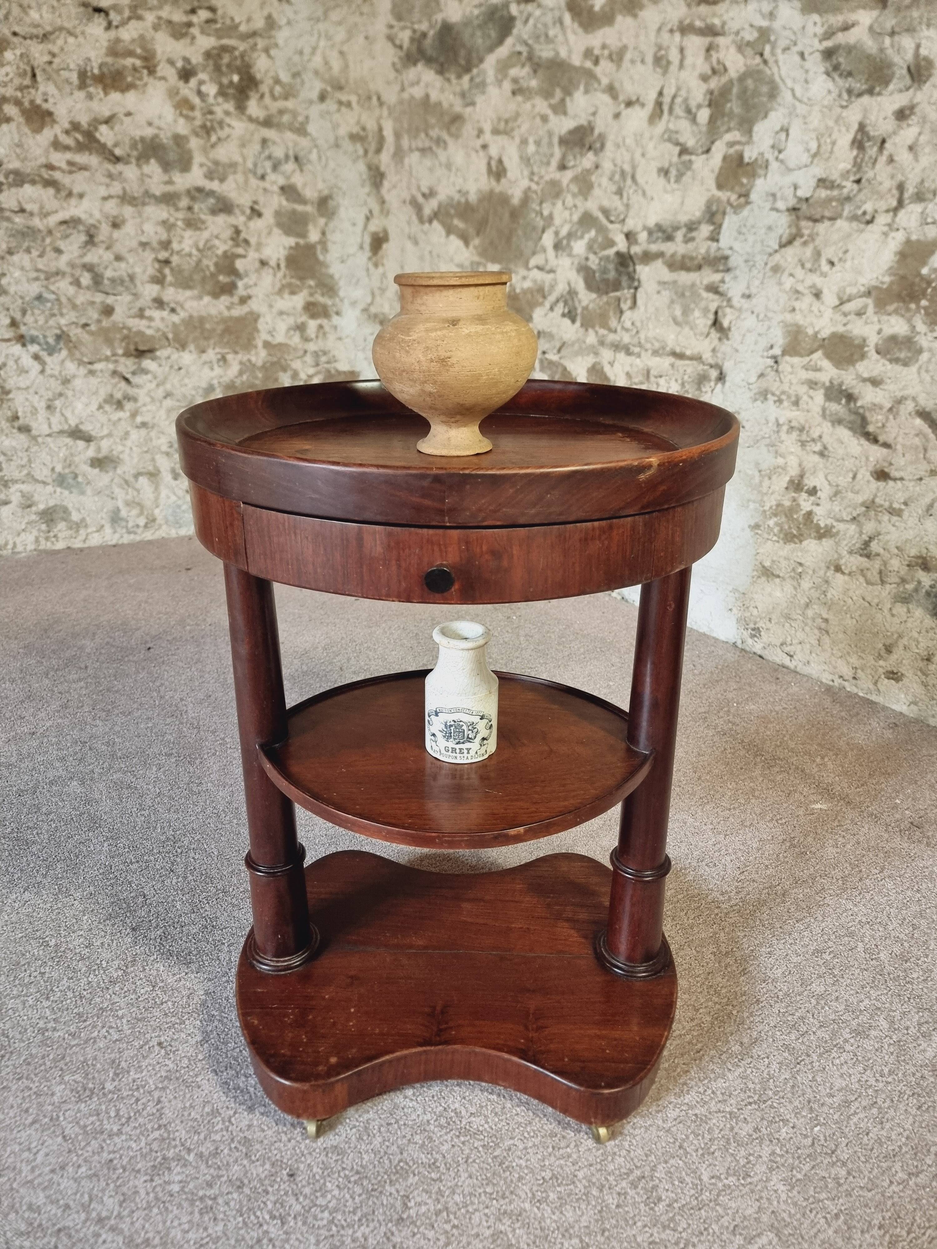 Empire style wooden rolling trolley – France, 1930s
