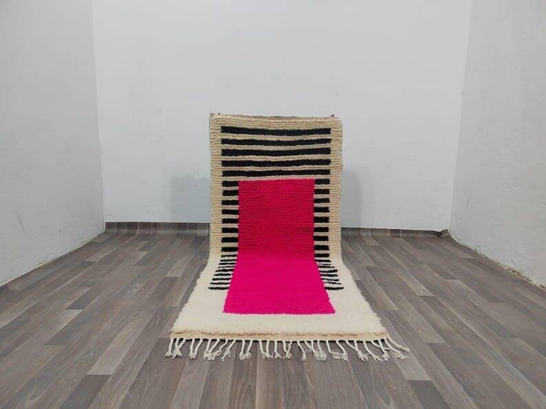 Handmade runner rug size 100 x 300 cm