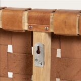 153 cm wooden and leather headboard