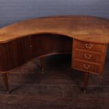 Walnut kidney desk by Tibergaard Nielsen, Denmark, c.1950