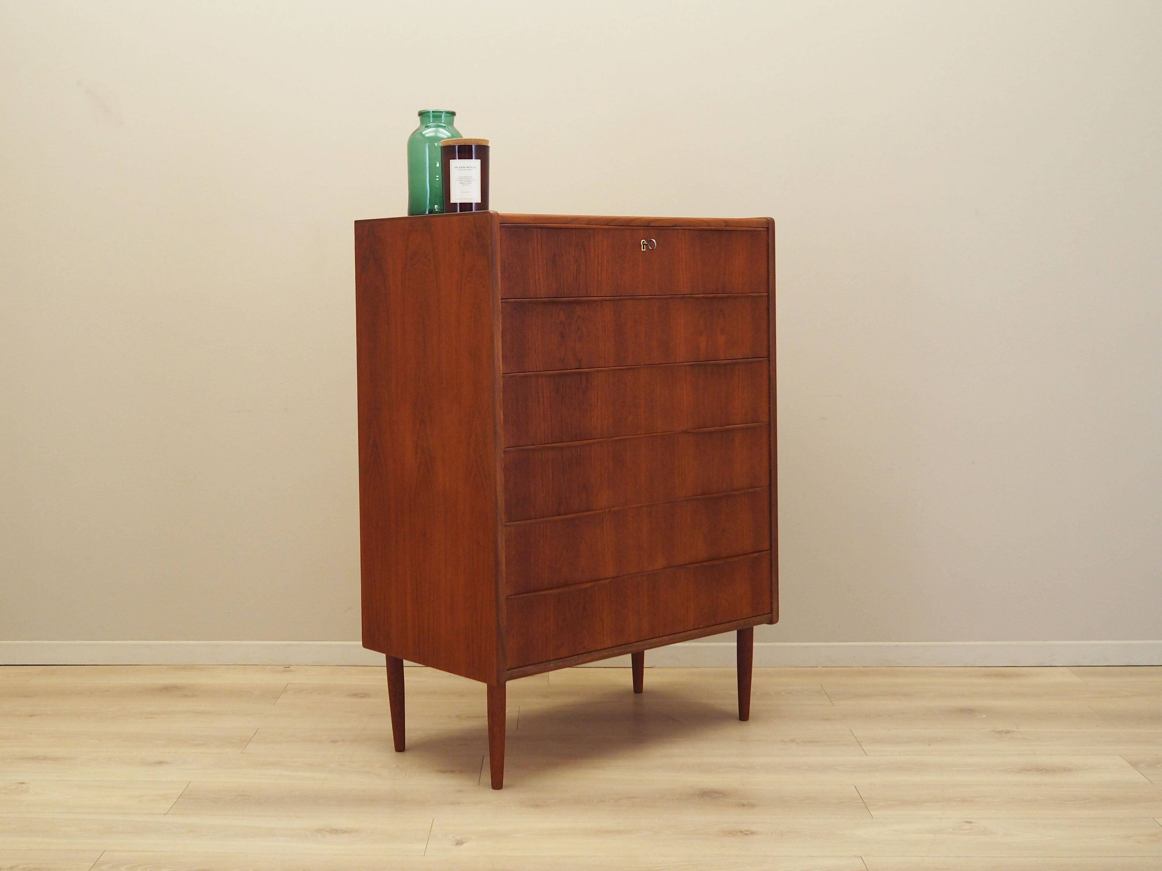 Teak chest of drawers, Danish design, 1970s, production: Denmark