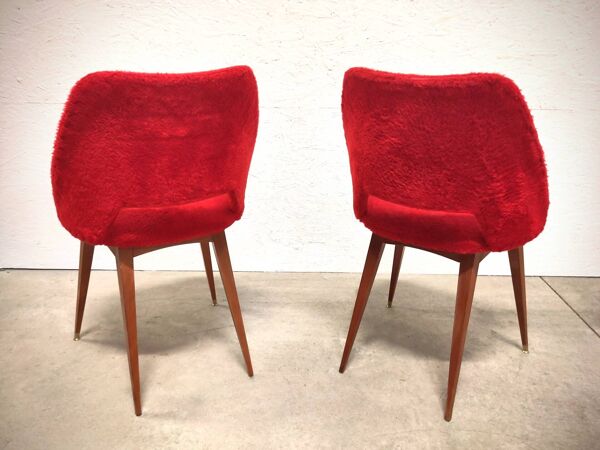 Paire de chaises tonneau ''moumoute