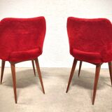 Pair of "fluffy" barrel chairs
