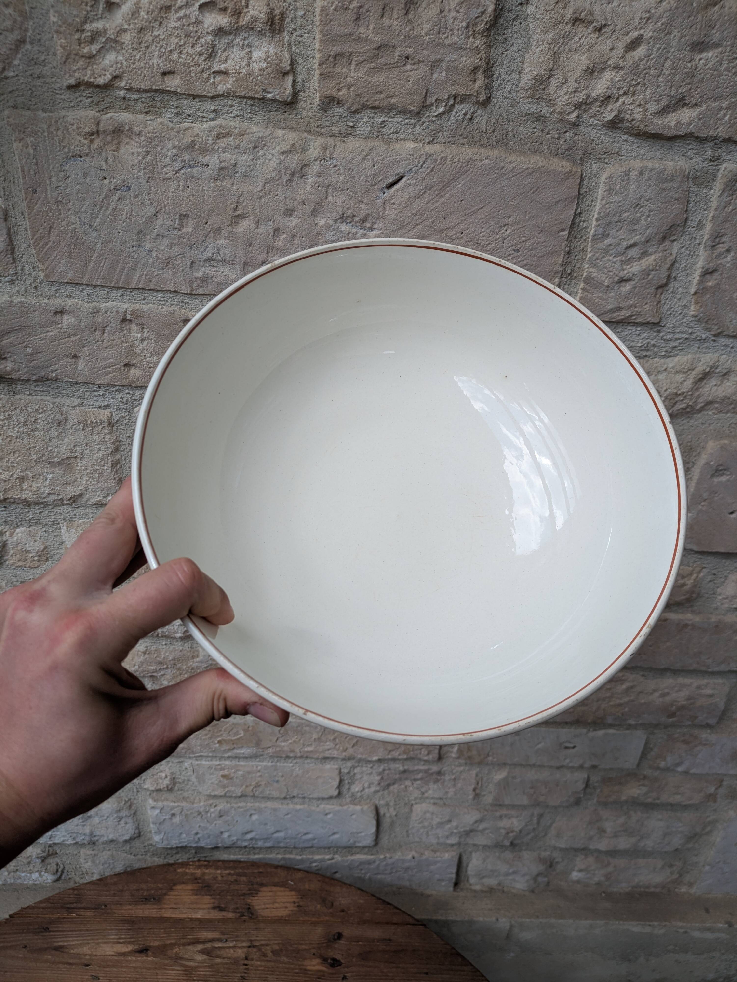 Vintage ironstone salad bowl Salins model Nénuphar 28cm