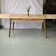 Vintage extendable dining table renovated in marquetry and raw wood