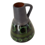 Ceramic vase decoration geometric shapes green / black