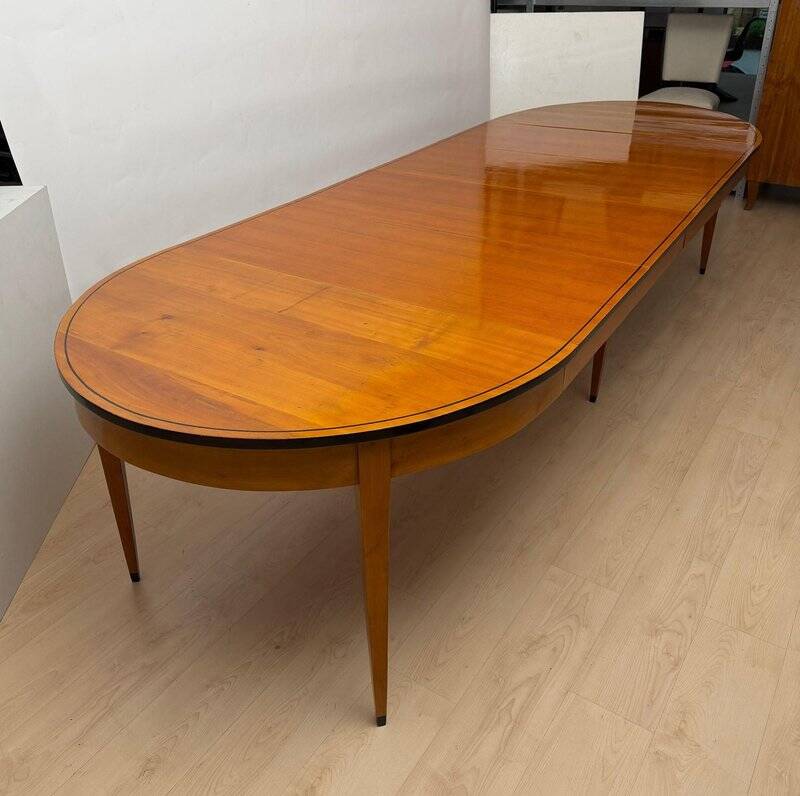 Extendable Biedermeier table in cherry wood, South Germany, 1880