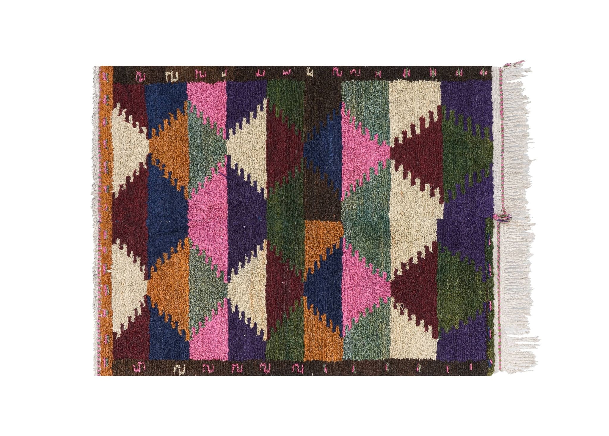 Tapis vintage turc de oushak tissé à la main 115x145 cm