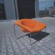 CUBIQUE' CHAIR BY OLIVIER MOURGUE FOR AIRBORNE INTERNATIONAL