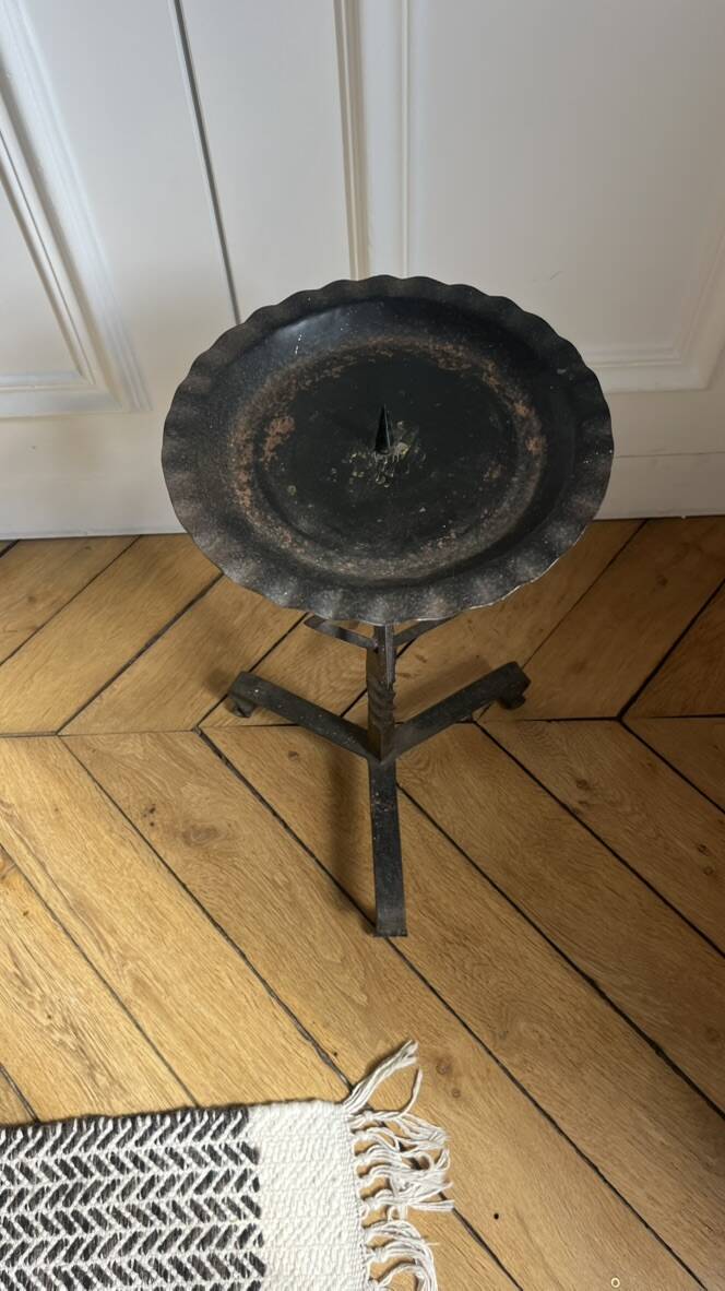 Wrought iron candle holder