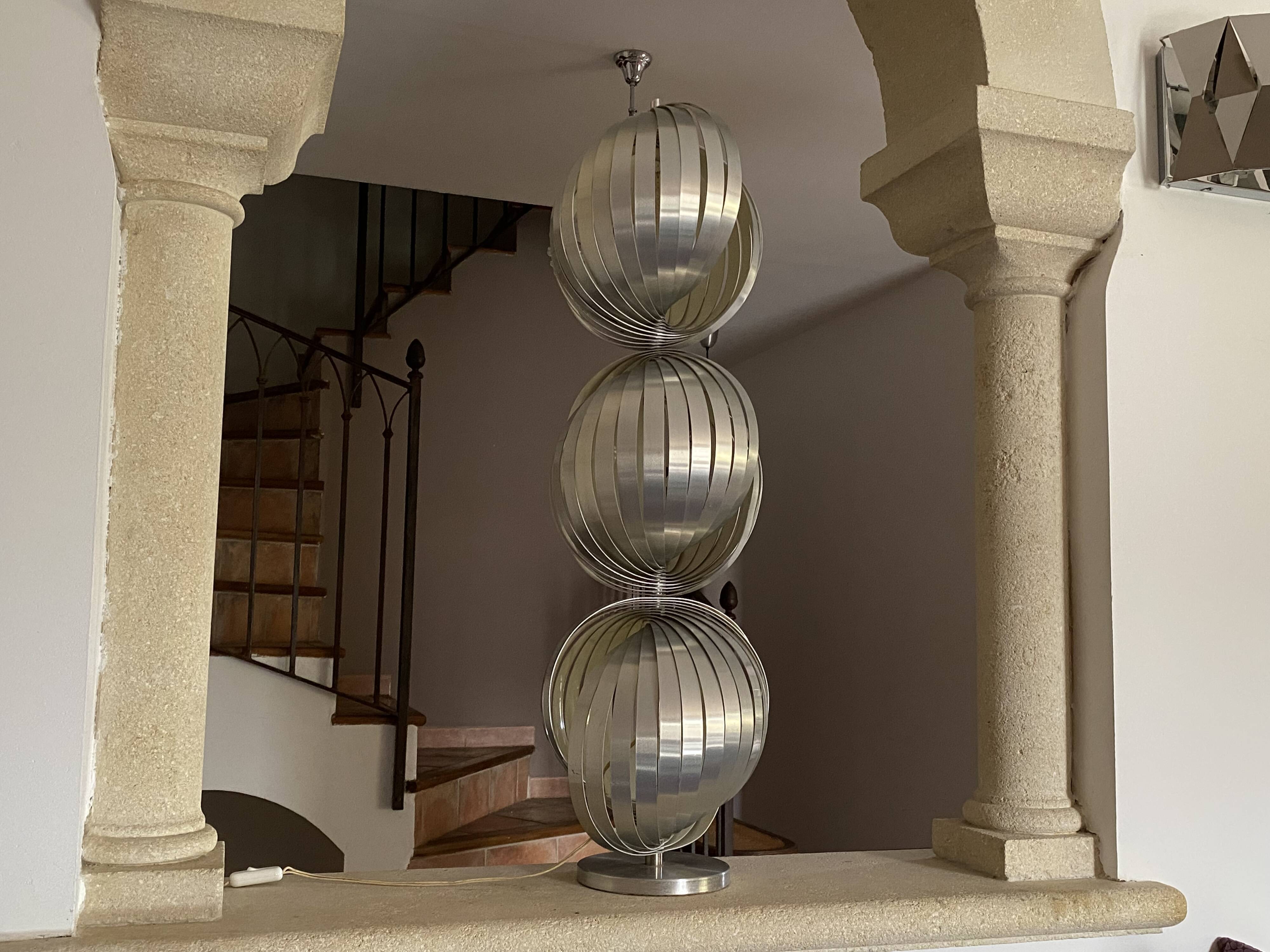 Large Henri Mathieu kinetic lamp. 1970.