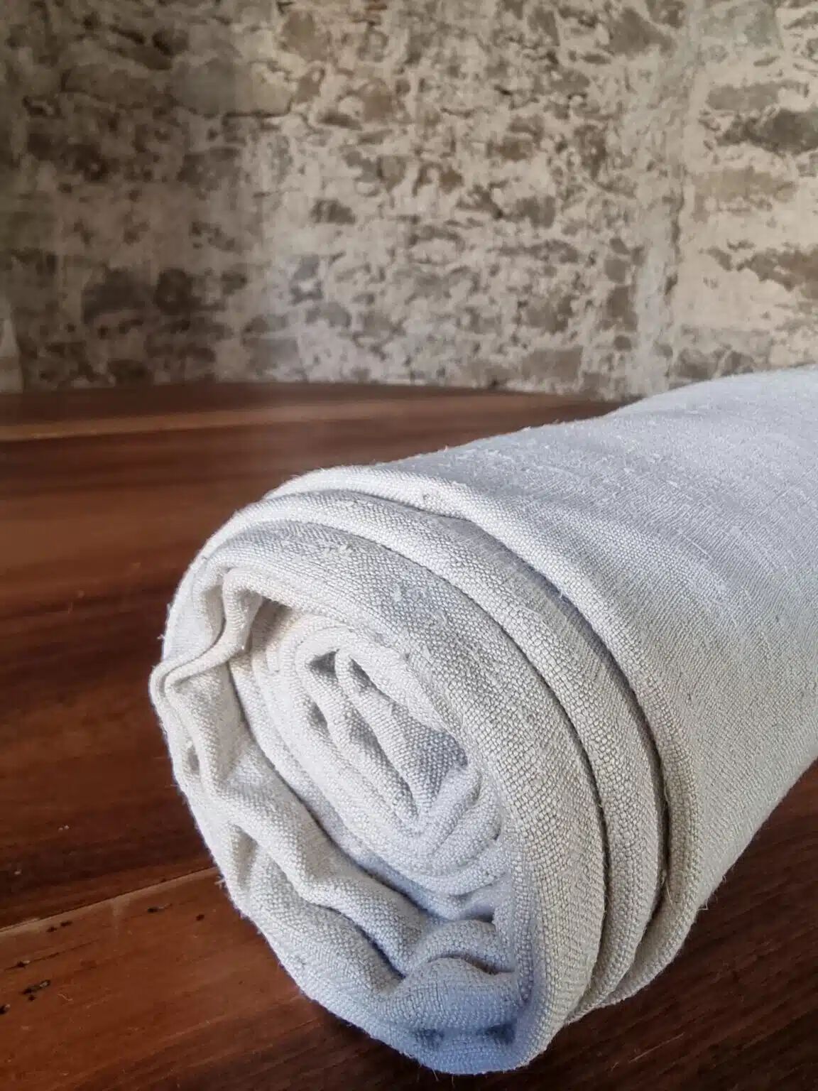 Antique French linen sheet – 19th century hand-woven hemp fabric (250×200 cm)
