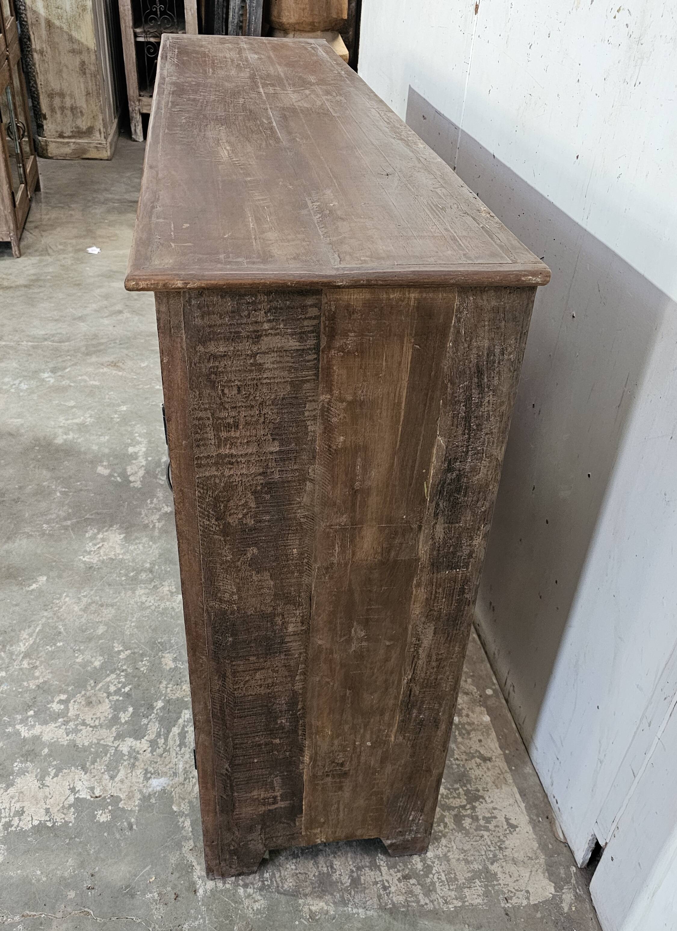 Antique glass-fronted buffet in Burmese teak