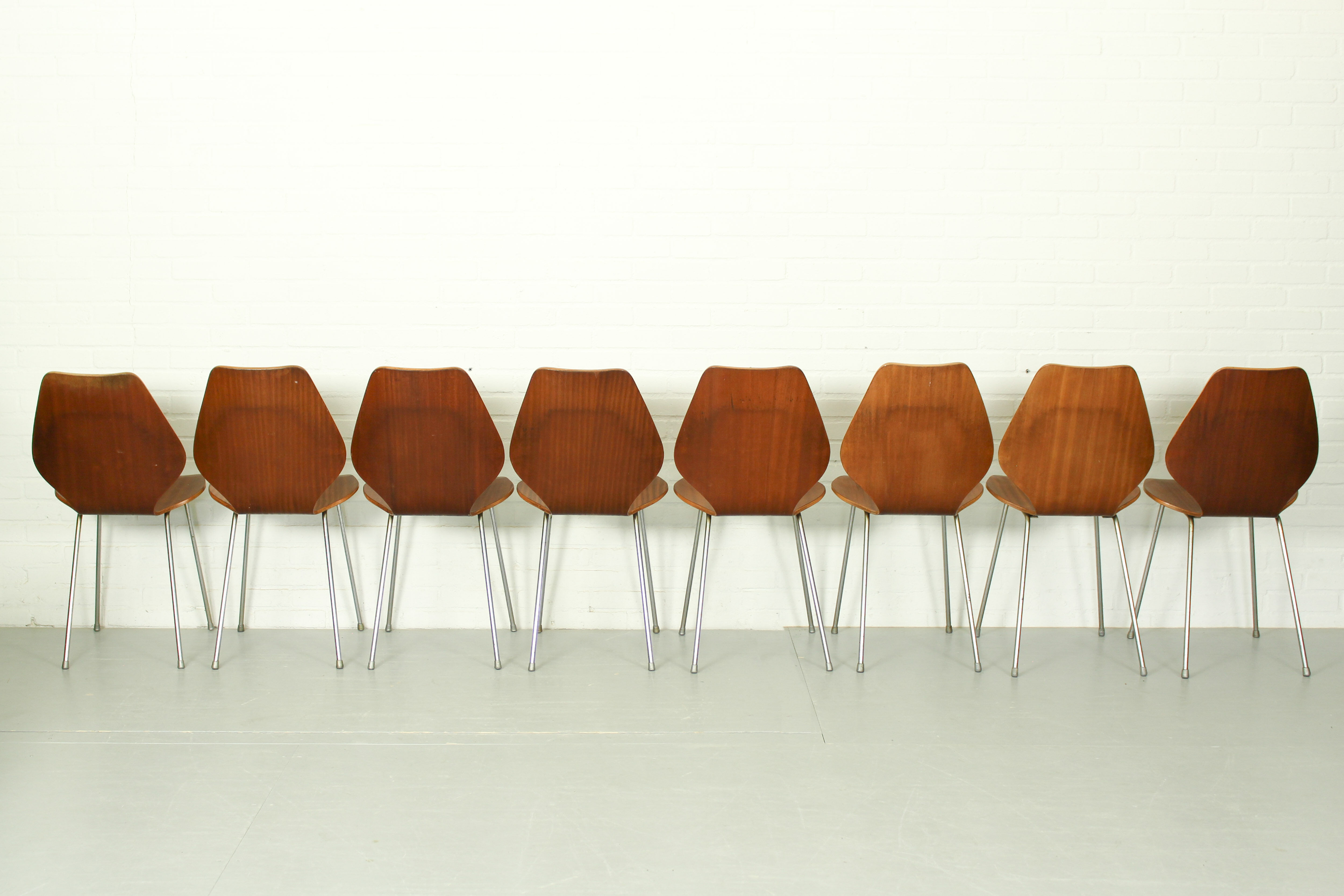 Set de 8 chaises de salle à manger par Herbert Hirche, Jofy Stalmobler, Danemark Années 1950