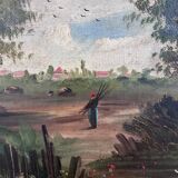 Paire de tableaux anciens classiques