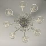 Venetian lustre in Murano glass transparent, 8 arm of light