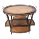 Folding tea table in marquetry wood - removable top
