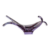 Vintage 1970 Murano Mouth Blown Purple Alexandrite Bowl Empty Pocket