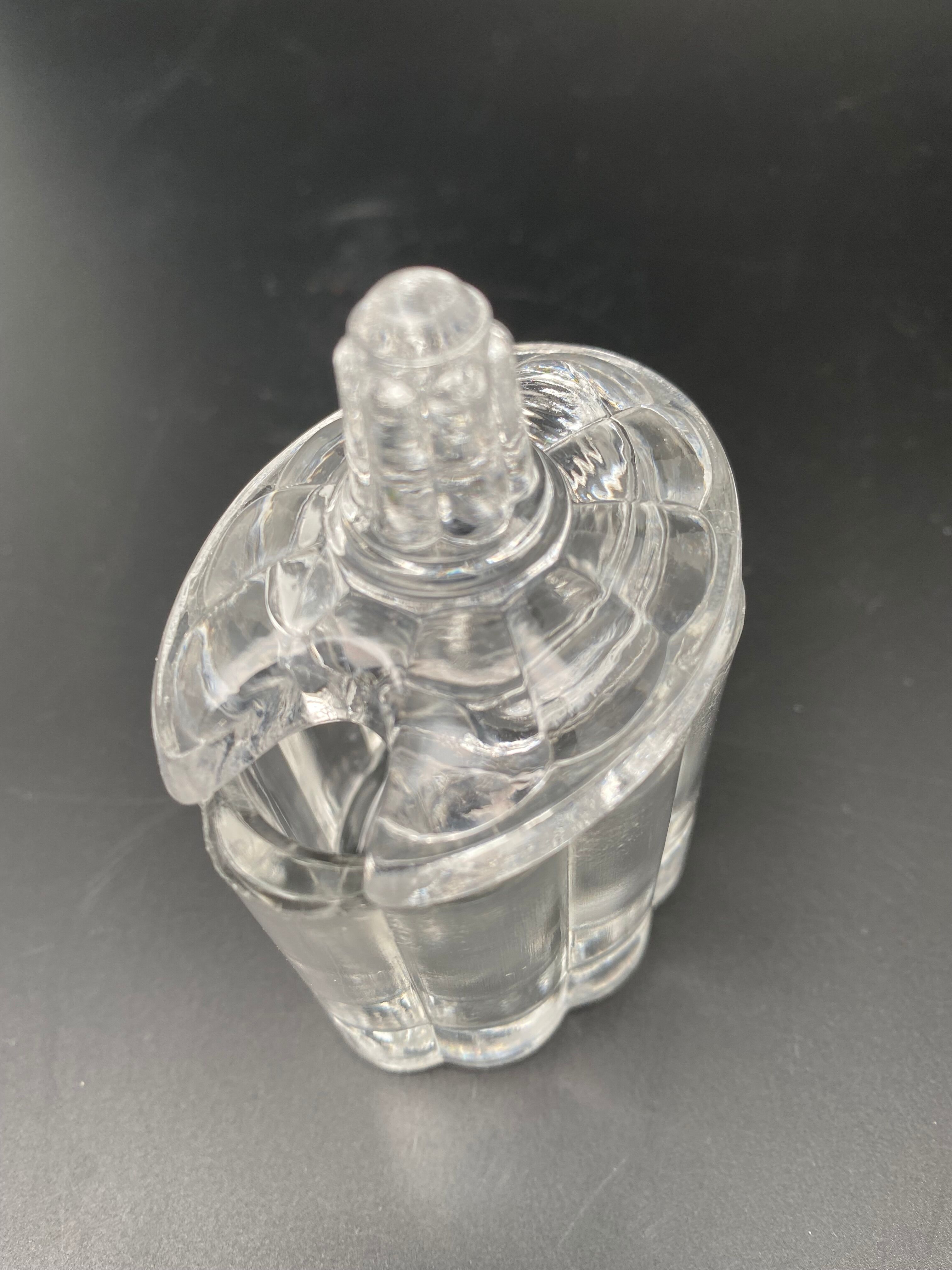 Duo salt shaker & pepper shaker in transparent worked glass