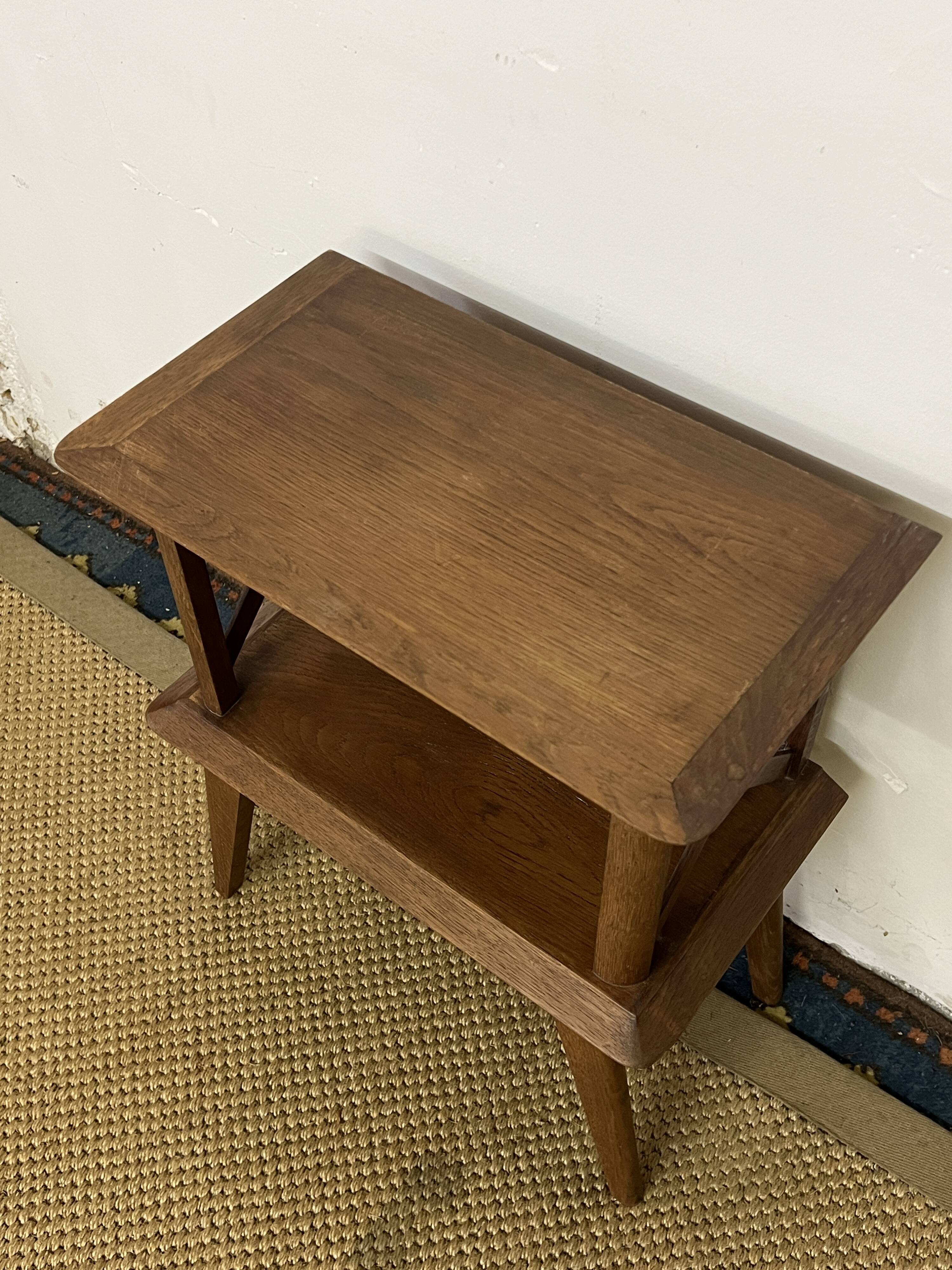 Bedside table with lattices, vintage compass legs