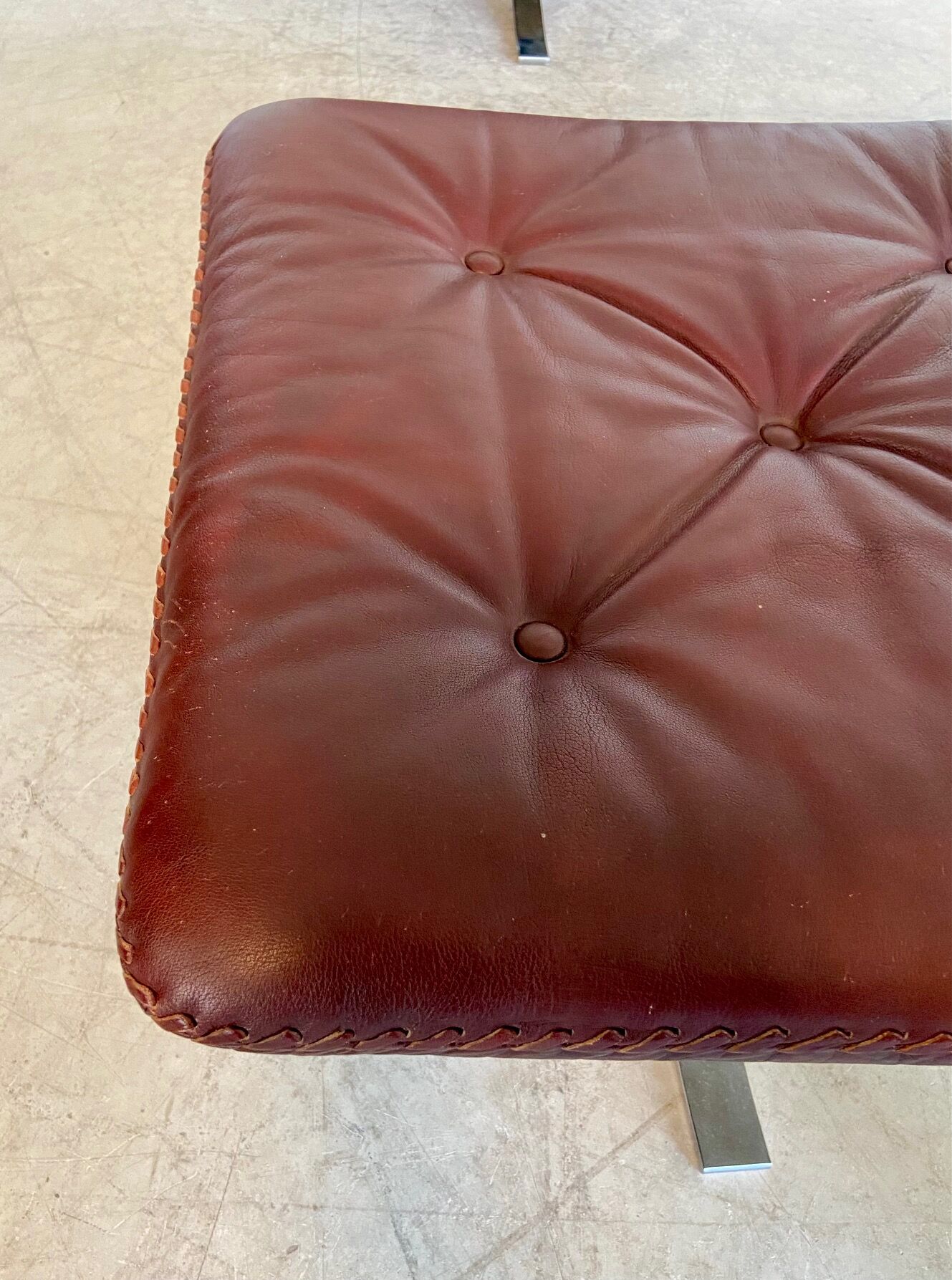 Vintage Swedish Arne Norell lounge chairs and matching stools 1970s