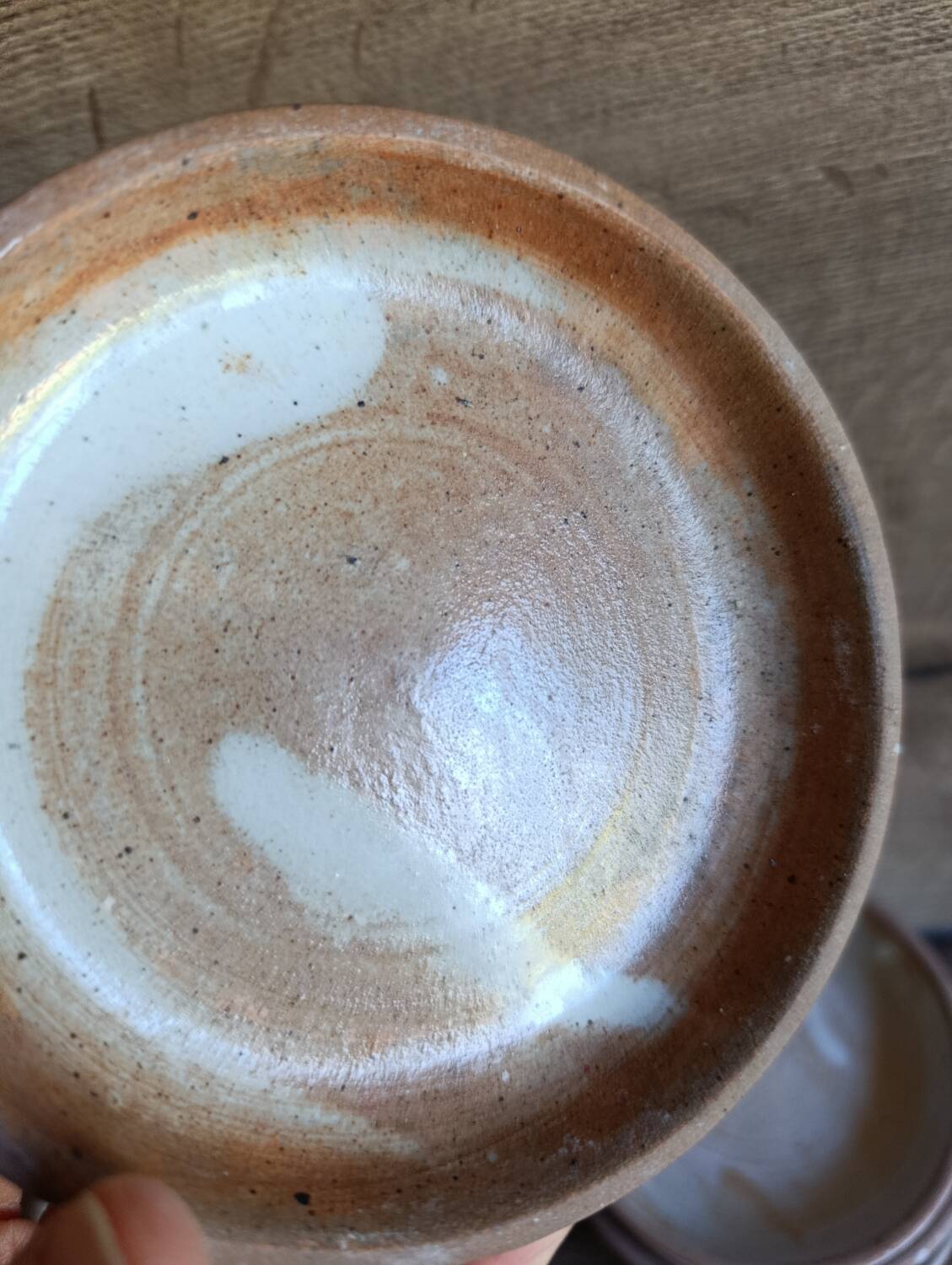 8 small dessert plates in raw and refined stoneware, vintage.