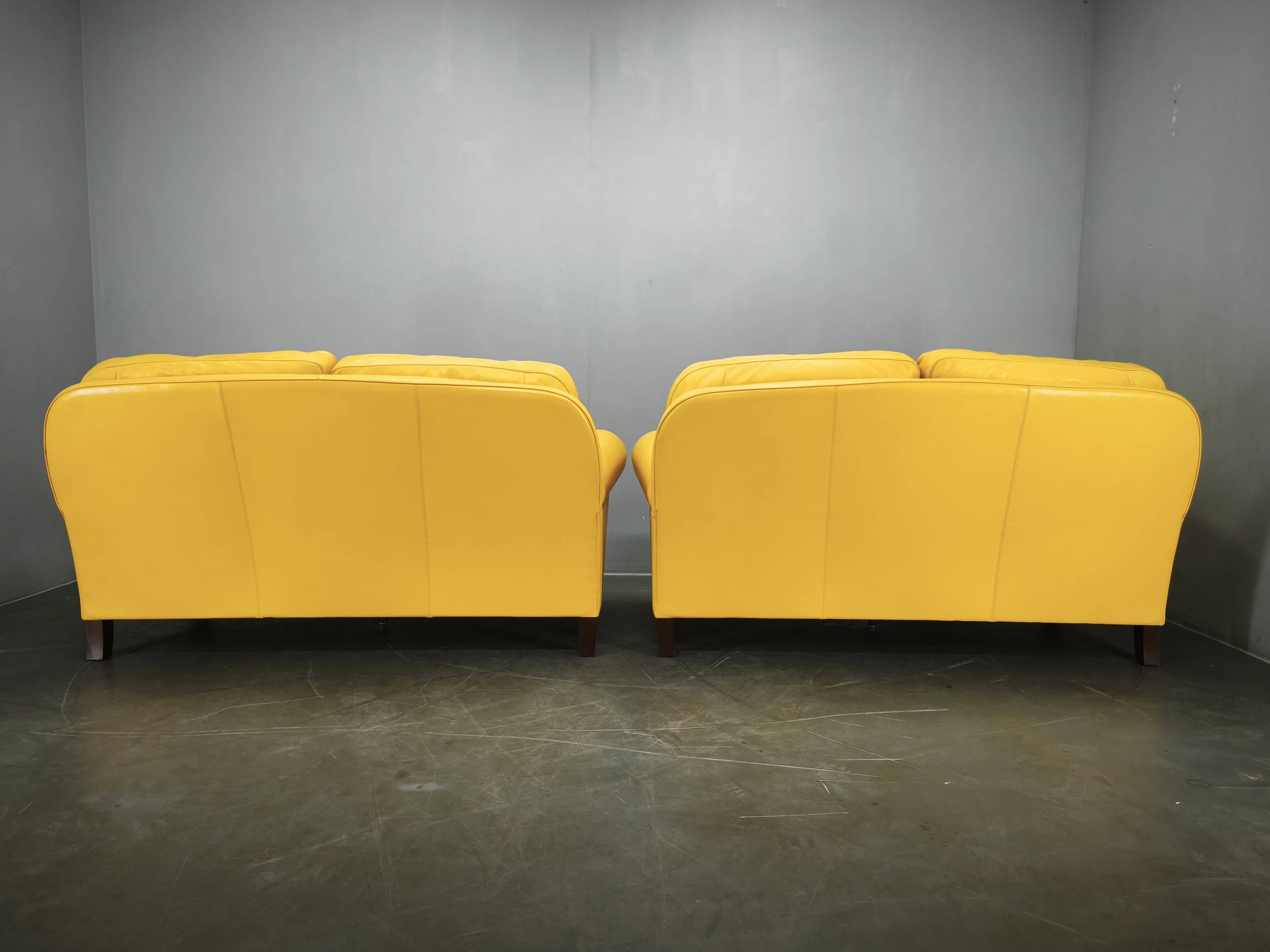 Pair of Poltrona Frau George Leather Sofas, Italy, 1992