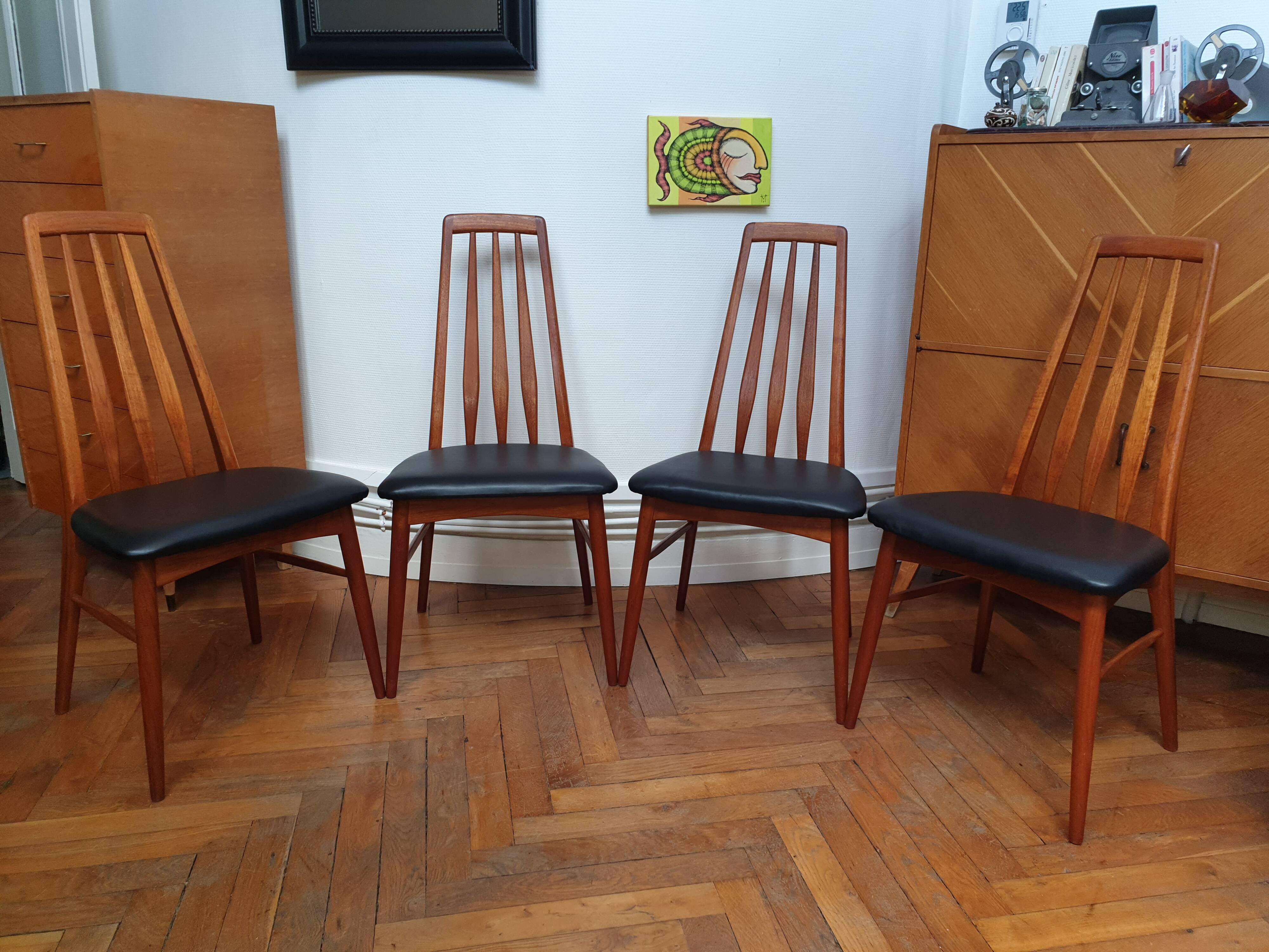 Set of 4 Danish Niels Koefoed Mid-Century chairs