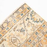 2x10 Orange & Navy Blue Floral Vintage Runner Rug, 73x297Cm