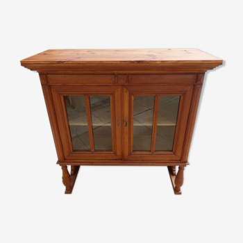 Atypical showcase furniture in solid wood cherry two doors