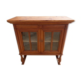 Atypical display cabinet in solid cherry wood with two doors